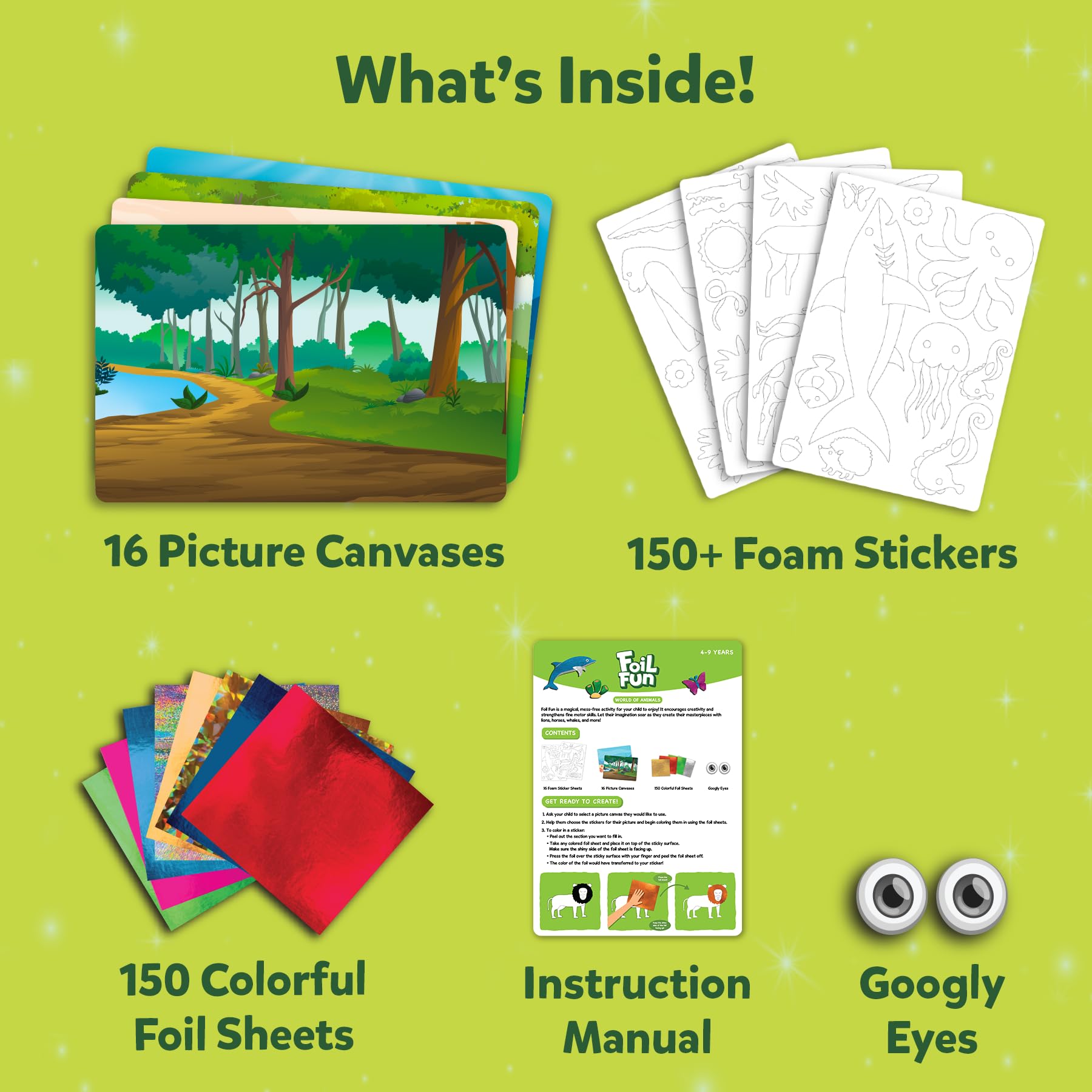 Amazon.com: Skillmatics Foil Fun - Animals Mega Pack, No